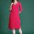 Magenta leheriya printed mirror work chiffon kurta