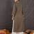 Grey women ethnic motifs printed sequinned kurta
