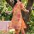 Orange women floral printed regular kurta with trousers