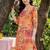 Orange women floral printed regular kurta with trousers