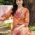Orange women floral printed regular kurta with trousers