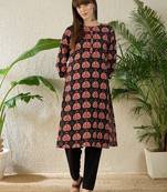 Black women ethnic motifs printed kurta