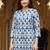 Blue women ethnic motifs printed straight kurta