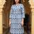 Blue women ethnic motifs printed straight kurta