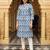 Blue women ethnic motifs printed straight kurta