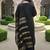 Black ethnic motifs embroidered thread work pure cotton kurta with palazzos & dupatta