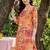 Orange women floral printed regular kurta with trousers