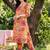 Orange women floral printed regular kurta with trousers
