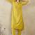 Lime green women pleated kurta with trousers