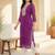Purple women leheriya printed sequinned georgette kurta