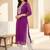 Purple women leheriya printed sequinned georgette kurta