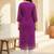 Purple women leheriya printed sequinned georgette kurta
