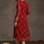 Red women bandhani printed mirror work georgette kurta