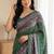 New Designer Semi Model Silk Blend Ultra Soft With ajarakh Print And Real Mirror Saree With Blouse Set