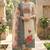 Beige color banarasi cotton fabric ethnic partywear salwar kameez