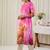 Pink women floral printed round neck straight kurta