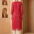 Pink women leheriya printed georgette kurta