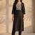 Black women ethnic motifs embroidered thread work kurta