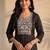 Black women ethnic motifs embroidered thread work kurta