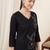 Black women floral embroidered thread work kurta