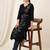 Black women floral embroidered thread work kurta