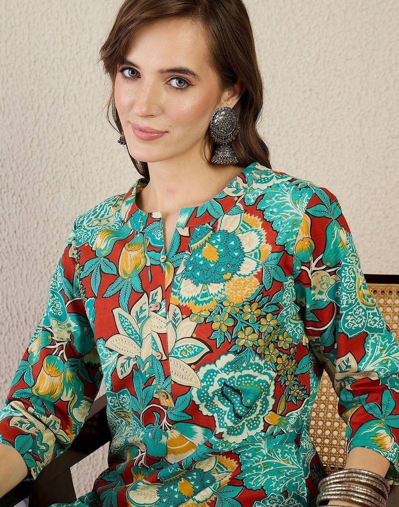 Multicolor women floral printed floral kurta