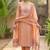 Orange color banarasi cotton fabric ethnic partywear salwar kameez