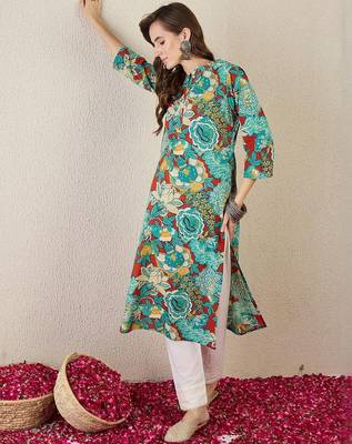Multicolor women floral printed floral kurta 1
