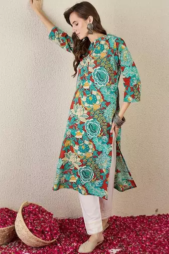 Multicolor women floral printed floral kurta