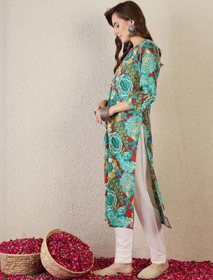 Multicolor women floral printed floral kurta 5