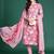 Pink floral printed pure cotton kurta with trousers & dupatta