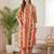 Multicolor women printed regular pure cotton kurta with trousers