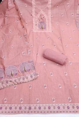 Pink color banarasi cotton fabric ethnic partywear salwar kameez 3