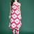 Pink floral printed pleated pure cotton kurta with trousers