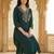 Green women ethnic motifs embroidered regular thread work kurta with trousers