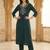 Green women ethnic motifs embroidered regular thread work kurta with trousers