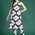 Black black and white floral printed pure cotton  kurta with trousers