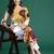 Off white floral printed kurta with trousers