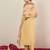 Beige women solid kurta with trousers & dupatta