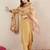Beige women solid kurta with trousers & dupatta