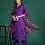 Purple angrakha kurta with trousers & with dupatta