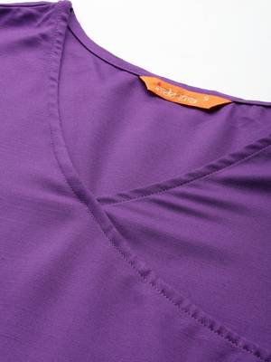 Purple angrakha kurta with trousers & with dupatta 2