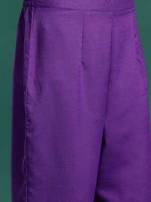 Purple angrakha kurta with trousers & with dupatta 3
