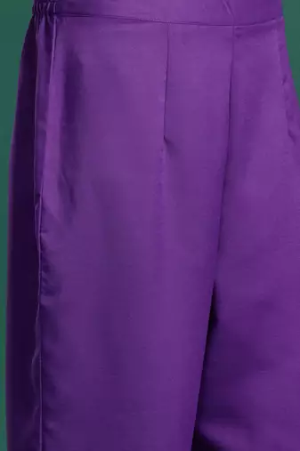 Purple angrakha kurta with trousers & with dupatta