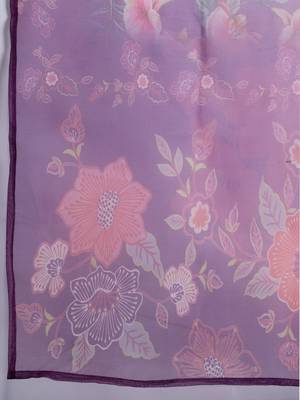 Purple angrakha kurta with trousers & with dupatta 4