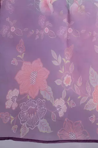 Purple angrakha kurta with trousers & with dupatta