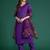 Purple angrakha kurta with trousers & with dupatta