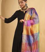 Black women regular kurta with trousers & with dupatta