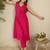 Pink women pleated kurta with trousers