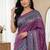 New Trending Soft Silk Blend With ajarakh Print And Real Mirrar Work Women's Saree With Blouse Set
